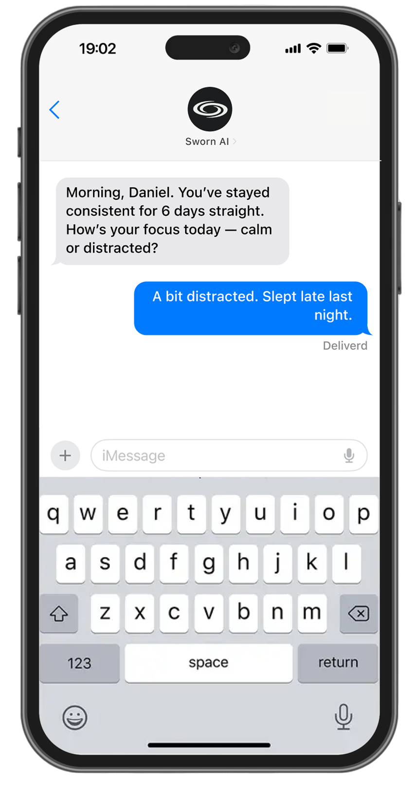 SWORN AI coach on smartphone