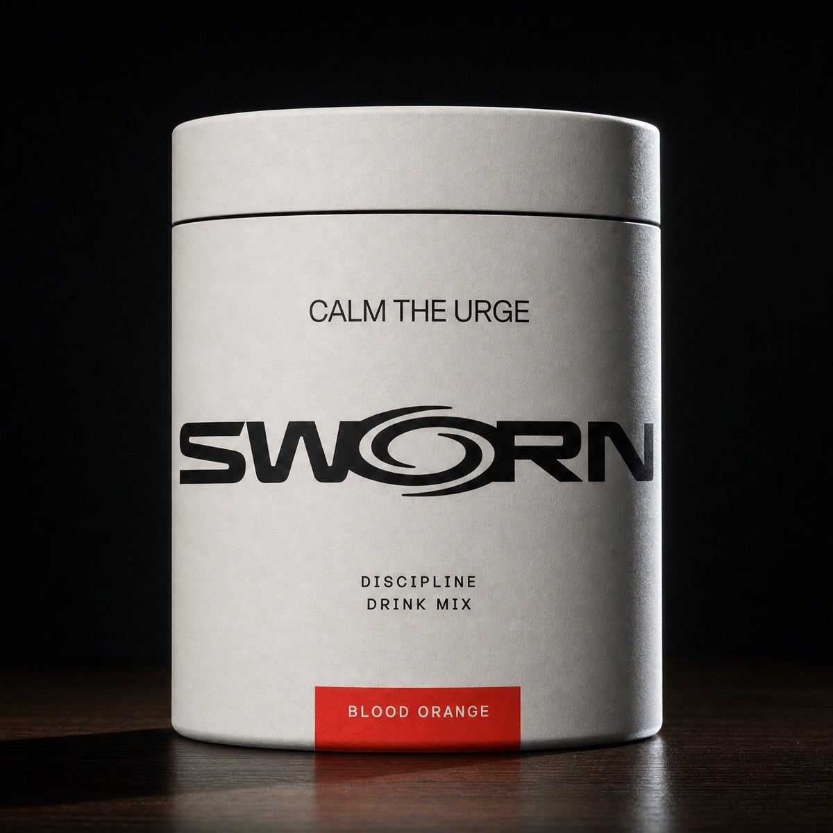 SWORN Discipline Drink Mix — canister and black drink